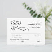 Elegante Klassieke RSVP (Antwoord) Bijlagekaart Informatiekaartje (Staand voorkant)