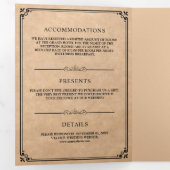 Elegante klassieke rustieke kraft monogram bruilof drieluik uitnodiging (Binnenzijde eerst)