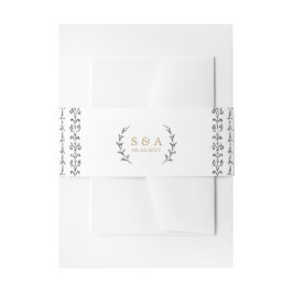 Elegante klassieke rustieke vintage bruiloft monog uitnodigingen wikkel