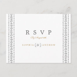 Elegante klassieke rustieke vintage bruiloft RSVP Uitnodiging Briefkaart
