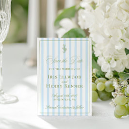 Elegante Klassieke Salie & Blauwe Save The Date Ka
