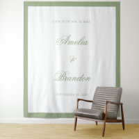 Elegante klassieke saliegroene rand trouw achtergr