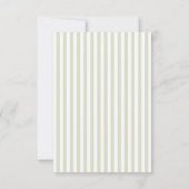 Elegante Klassieke Saliegroene Streep Bruiloft Save The Date (Achterkant)