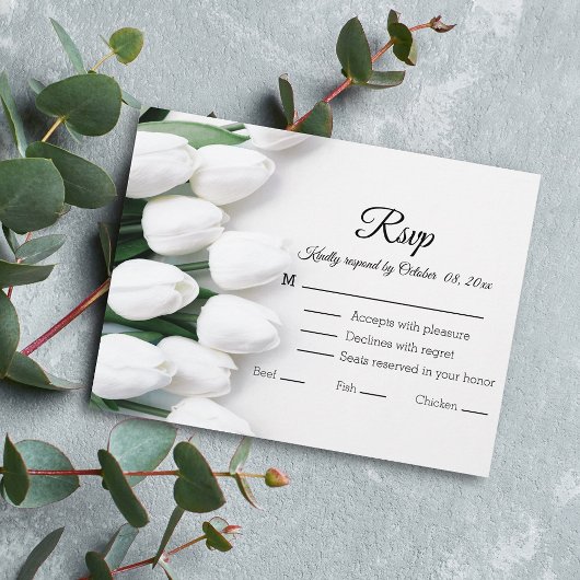 elegante klassieke script botanische trouw-rsvp  briefkaart