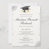Elegante Klassieke Script Foto Afstuderen  Kaart (Voorkant)