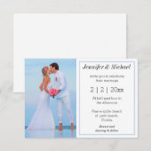 Elegante klassieke script foto eenvoudige strand b kaart (Voorkant / Achterkant)