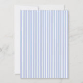 Elegante Klassieke Script Gestreepte Blauwe Strik Kaart (Achterkant)