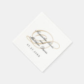 Elegante Klassieke Script Gouden Monogram Bruiloft Servet (Hoek)