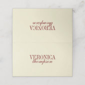 Elegante Klassieke Script Ivoor Crème Trouw Aangep Plaatskaartje (Buitenkant ongevouwen)