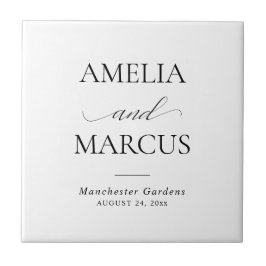 Elegante klassieke script kalligrafie bruiloft tegeltje