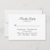 Elegante klassieke script monogram bruiloft RSVP (Voorkant)