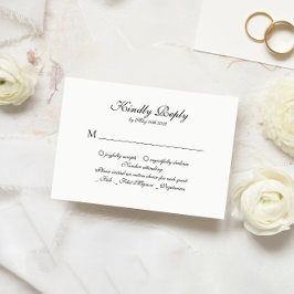 Elegante klassieke script monogram bruiloft RSVP Kaartje
