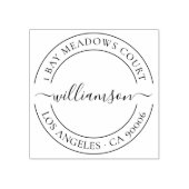 Elegante Klassieke Script Naam Retouradres Rubberstempel (Afrduk)