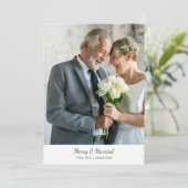 Elegante Klassieke Script Oudere Getrouwde Blij Fo Feestdagenkaart (Staand voorkant)