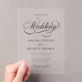 Elegante Klassieke Scriptie Bruiloft Acryl Uitnodigingen (Insitu (Draagbaar))