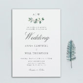 Elegante klassieke Snowberry Crest Winter bruiloft Kaart