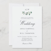 Elegante klassieke Snowberry Crest Winter bruiloft Kaart (Voorkant)