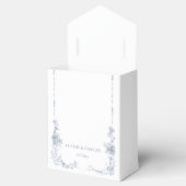 Elegante klassieke stoffige blauwe Franse bloem Bedankdoosjes (Geopend)