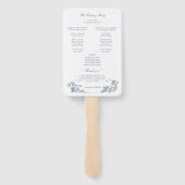 Elegante klassieke stoffige blauwe Franse bloem Handwaaier (Achterkant)