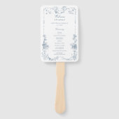 Elegante klassieke stoffige blauwe Franse bloem Handwaaier (Voorkant)