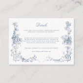 Elegante klassieke stoffige blauwe Franse bloem Informatiekaartje (Voorkant)