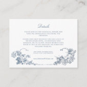 Elegante klassieke stoffige blauwe Franse bloem Informatiekaartje (Voorkant)