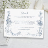 Elegante klassieke stoffige blauwe Franse bloem Informatiekaartje