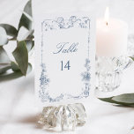 Elegante klassieke stoffige blauwe Franse bloem Kaart<br><div class="desc">Elegant  stoffig blauw bloemig lijst aangepast aan de klassieke 18e-eeuwse Franse gravure.</div>