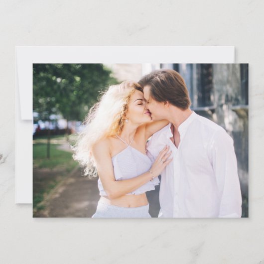 Elegante klassieke stoffige blauwe Franse bloem Save The Date (Achterkant)