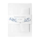 Elegante klassieke stoffige blauwe Franse bloem Uitnodigingen Wikkel (Voorkant Voorbeeld)