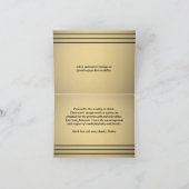 Elegante klassieke strepen Chic zwart en goud gevo Bedankkaart (Binnen)