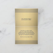 Elegante klassieke strepen Navy blauw en goud gevo Bedankkaart (Binnen)