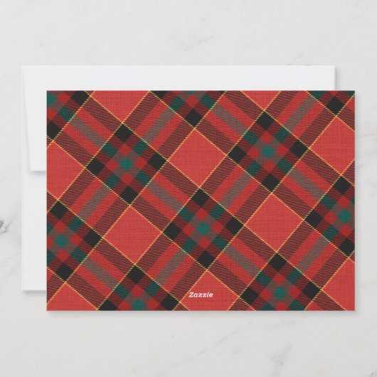 Elegante klassieke Tartan familie foto kerst Feestdagenkaart (Achterkant)