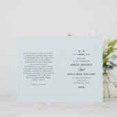 Elegante klassieke trouw. Blauwe programma gevouwe (Staand voorkant)