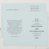 Elegante klassieke trouw. Blauwe programma gevouwe (Voorkant / Achterkant)