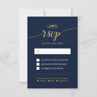Elegante Klassieke Trouw RSVP Insteekkaart Kaartje