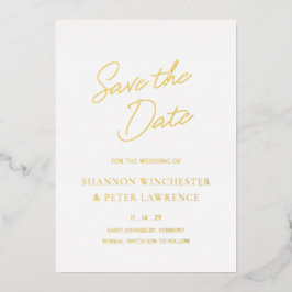 Elegante Klassieke Trouw Save the Date Folie Uitnodiging