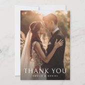 Elegante klassieke trouwfoto bedankkaart (Voorkant)