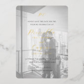 Elegante klassieke trouwfoto Save the Date Folie Uitnodiging (Voorkant)