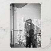Elegante klassieke trouwfoto Save the Date Folie Uitnodiging (Achterkant)
