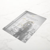 Elegante klassieke trouwfoto Save the Date Folie Uitnodiging (Gedraaid)