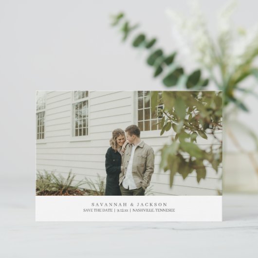 Elegante klassieke trouwfoto Save the Date Kaart (Staand voorkant)