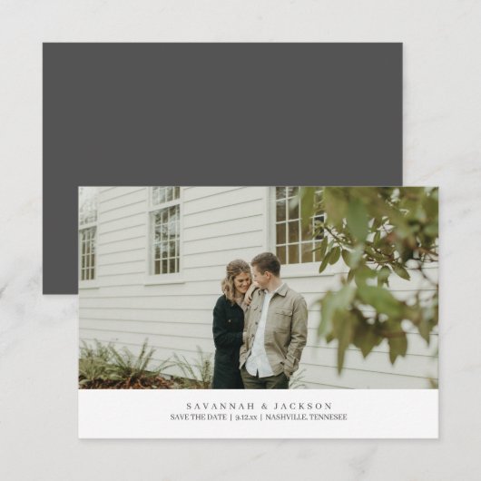 Elegante klassieke trouwfoto Save the Date Kaart (Voorkant / Achterkant)