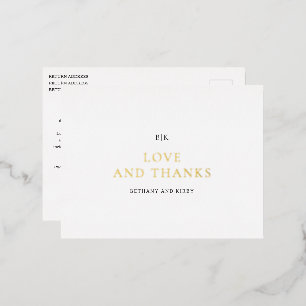 Elegante klassieke trouwkaart bedankt folie uitnodiging briefkaart