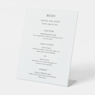 Elegante Klassieke Trouwmenu Reclamebord Met Voetstuk