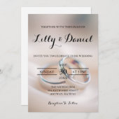 Elegante klassieke trouwringen uitnodiging (Voorkant / Achterkant)