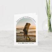 Elegante klassieke typografie bruiloft zomer foto bedankkaart (Voorkant)