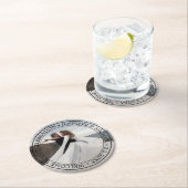 elegante klassieke typografie huwelijksfoto ronde kartonnen onderzetter (Insitu)