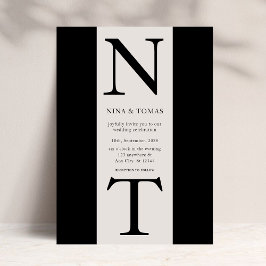 Elegante Klassieke Vette Monogram Typografie Trouw Kaart