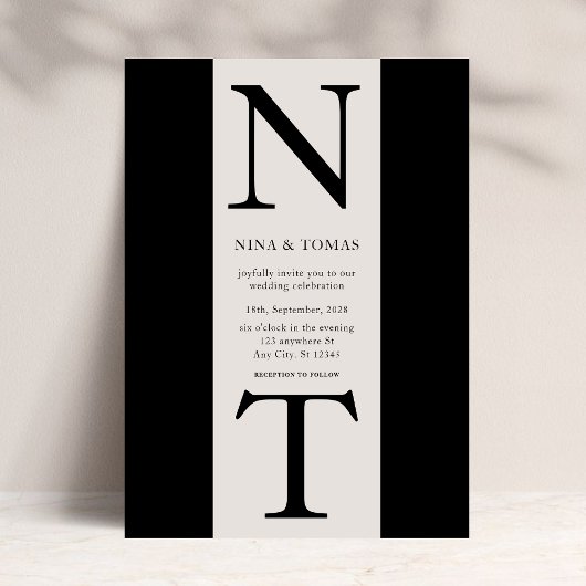 Elegante Klassieke Vette Monogram Typografie Trouw Kaart